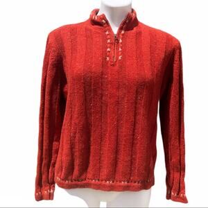 Woolrich Bittersweet orange sweater 1/4 zip size large
